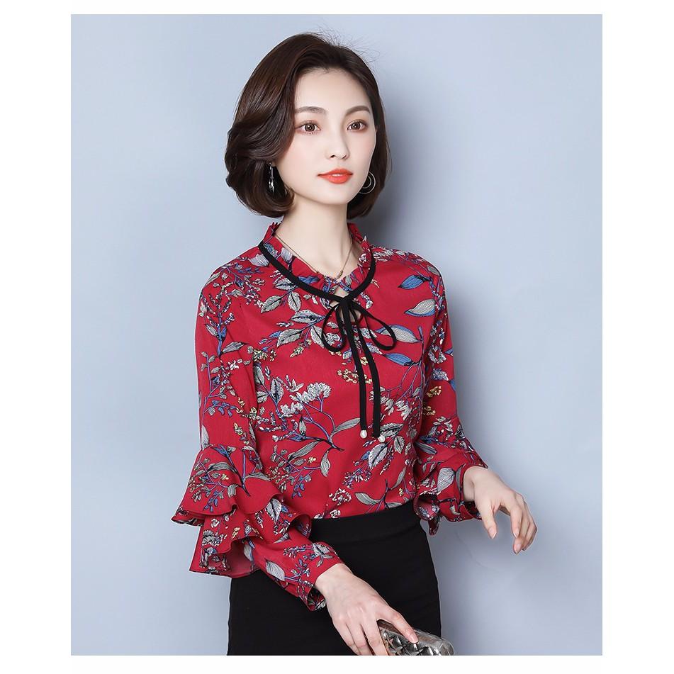 Áo sơ mi tay bèo duyên dáng- cao cấp