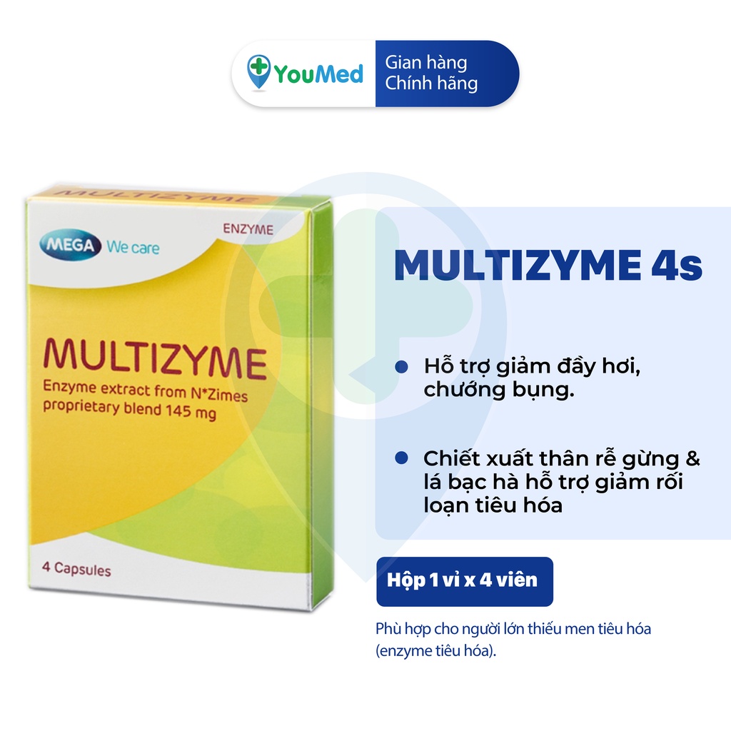Thực phẩm bảo vệ sức khoẻ Men tiêu hoá Multizyme - hỗ trợ giảm đầy hơi, chướng bụng