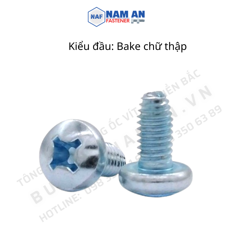 200 con Vít tự tạo ren M4, M5, M6 bake đầu cầu mạ kẽm trắng xanh và Vít tự ren đầu hoa thị M6x10, M6x16