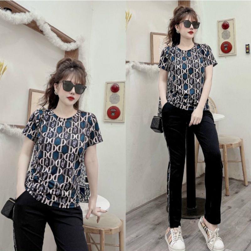 Đồ bộ nữ in họa tiết chữ D siêu xinh đẹp