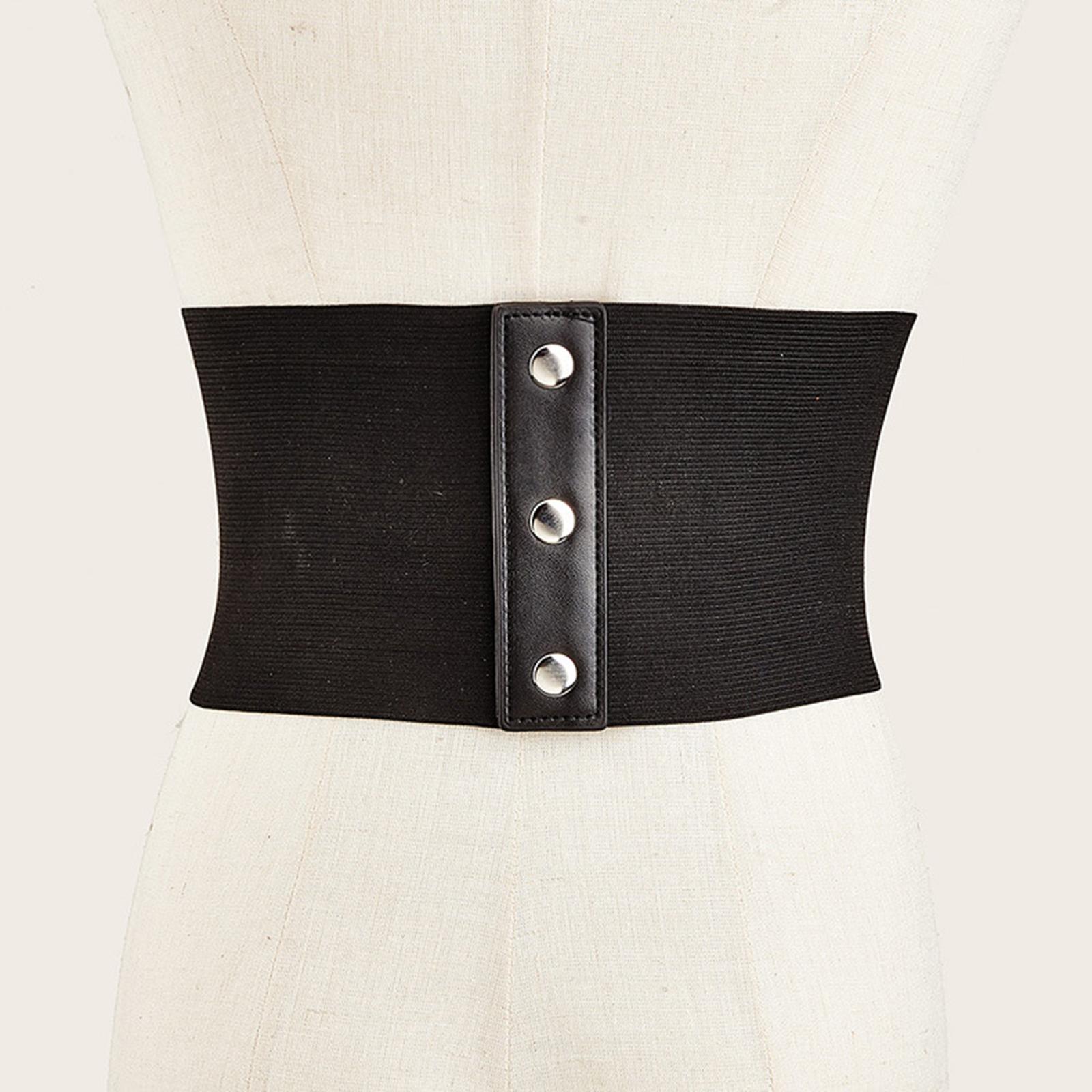 Punk Gothic Womens Waist Belt Cinch Belt Stretch Waistband Wide Corset Belt for Dress