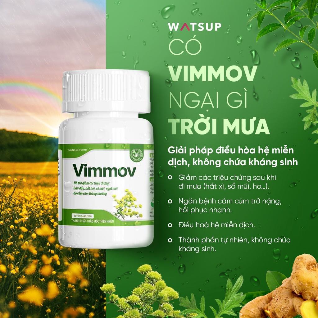 VIMMOV - Thực phẩm tăng sức đề kháng - Viên uống hỗ trợ giảm các triệu chứng đau đầu, hắt hơi, sổ mũi, ngạt mũi do cảm