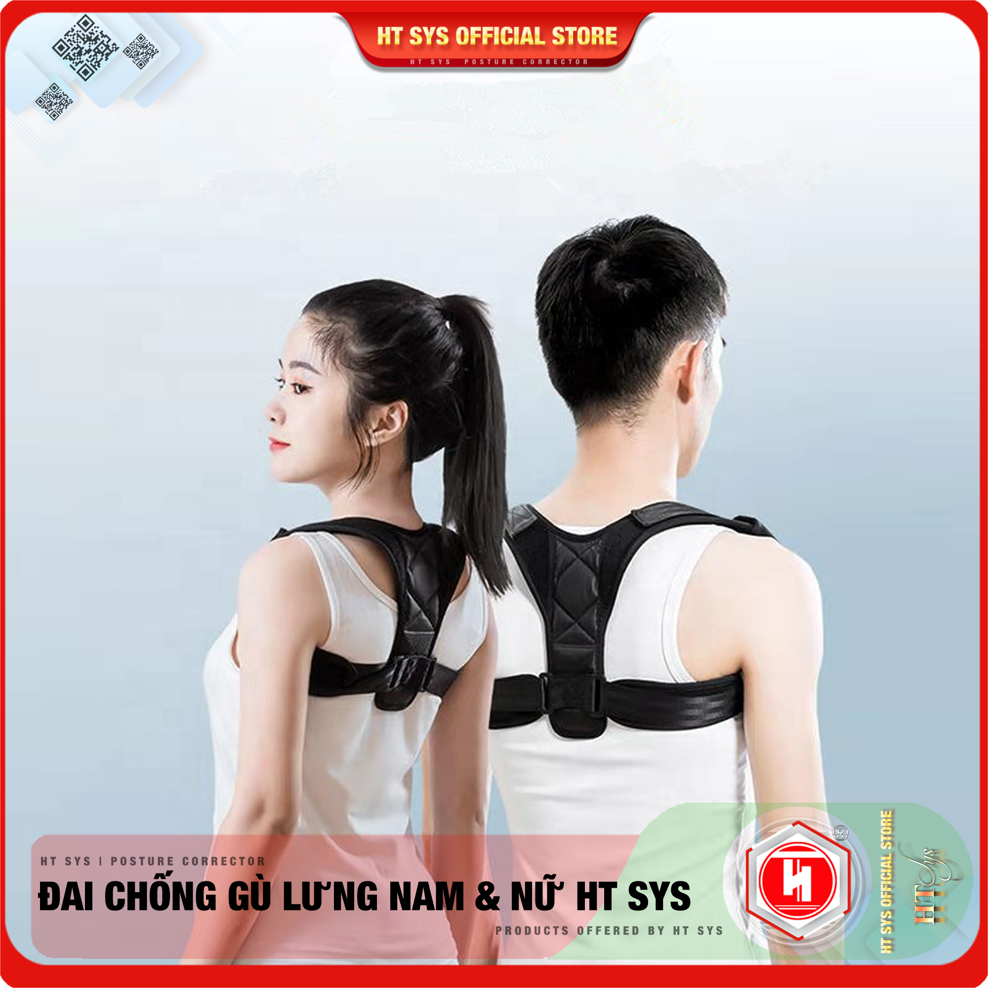 Đai chống gù lưng nam nữ HT SYS - Posture Corrector- Giúp định hình cột sống - Điều chỉnh tư thế của lưng -  Phù Hợp Với Mọi Độ Tuổi - Hỗ Trợ Điều Trị Hiệu Quả Chứng Gù Lưng, Lưng Tôm, Cong Vẹo Cột Sống