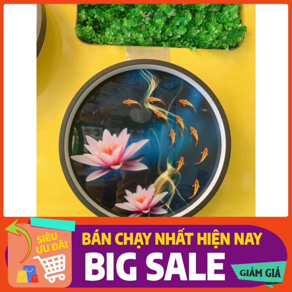 Đèn tranh gắn tường led 5d _3 chế độ sáng trang trí phòng khách phòng ngủ hình tròn đường kính 30cm_Tranh led nghệ thuật