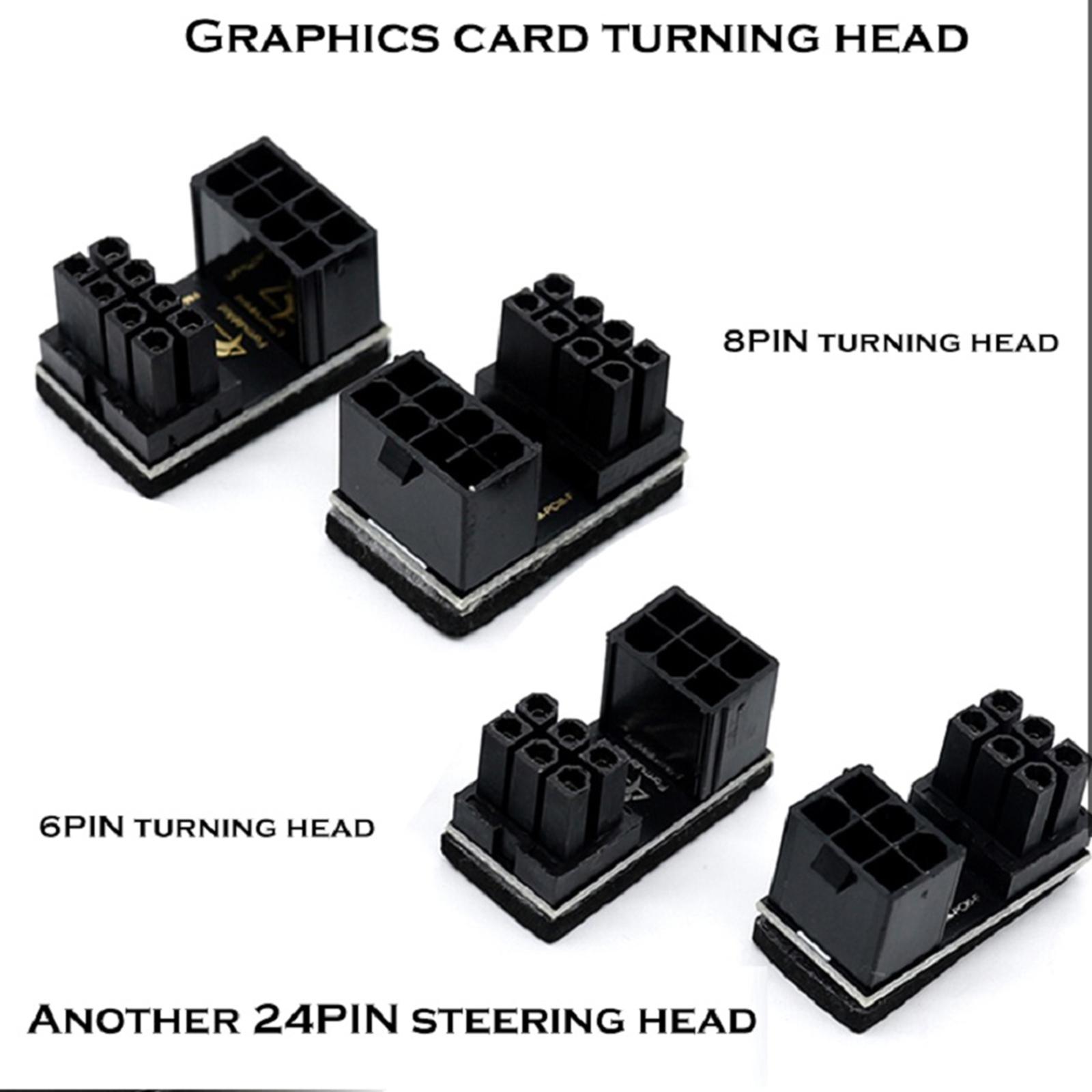 2Pcs GPU 180 Degree Angled Power Adapter for Desktops Graphics Card, Easy to Install