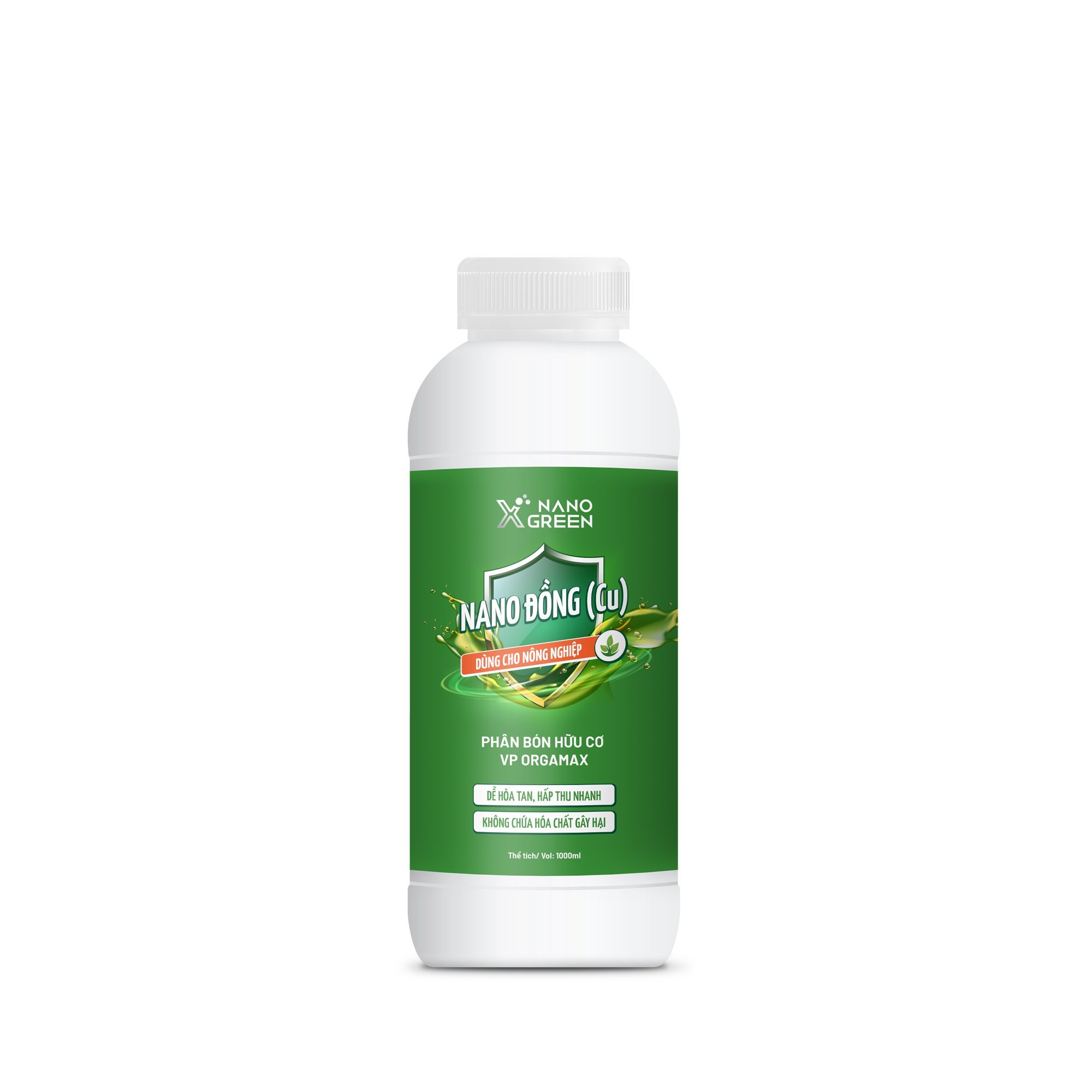 Dung Dịch Nano Xgreen Nano Đồng (Cu) AHT Corp 1000ml - Dùng trong nông nghiệp bảo vệ cây trồng, chăm sóc cây, sản phẩm thân thiện với môi trường