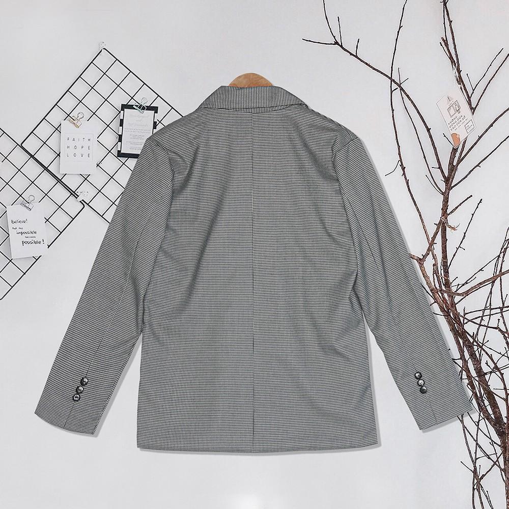 Áo Khoác Blazer Dạ Nam Nữ Túi Hộp Caro Phong Cách Hàn Quốc Năng Động Trẻ Trung BZ15