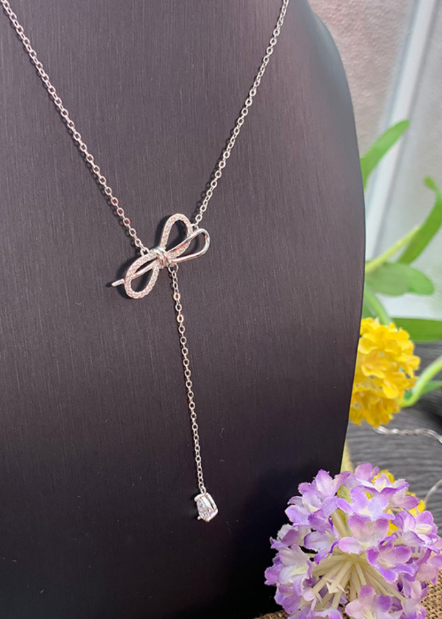 Dây Chuyền Choker Nơ Bạc 925