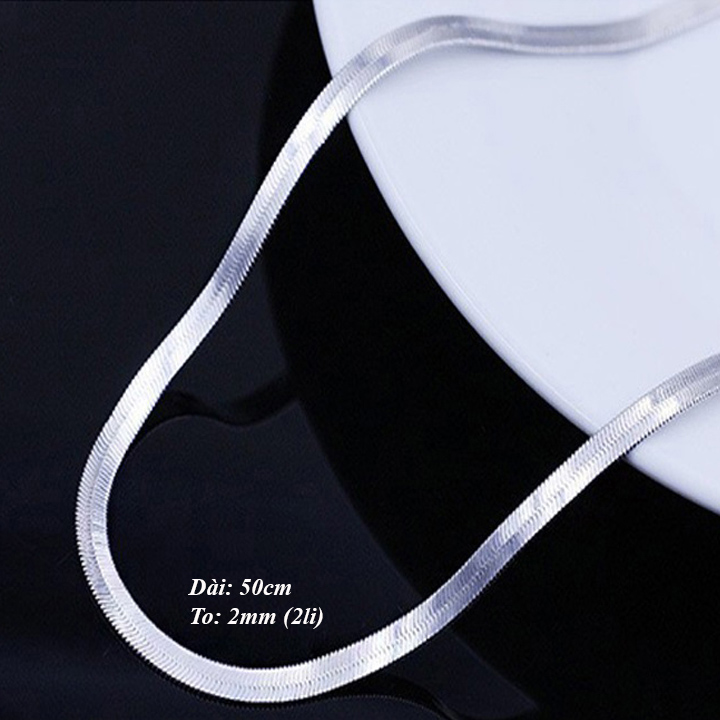 Dây chuyền nam inox kiểu dẹp 2li MDC005-2 Không đen không gỉ sét