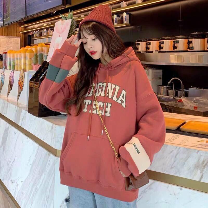 Áo Hoodie Unisex Ulzzang Màu Vàng Vải Nỉ Ngoại Cao Cấp N18