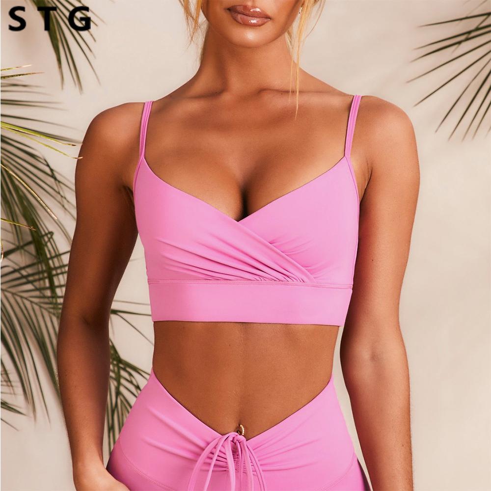Mới Sexy Áo Băng Áo Ngực Thể Thao Lưng Rỗng Nữ Thể Ngực Chống Sốc Chạy Áo Ngực Yoga Tank Top Với miếng Lót Ngực