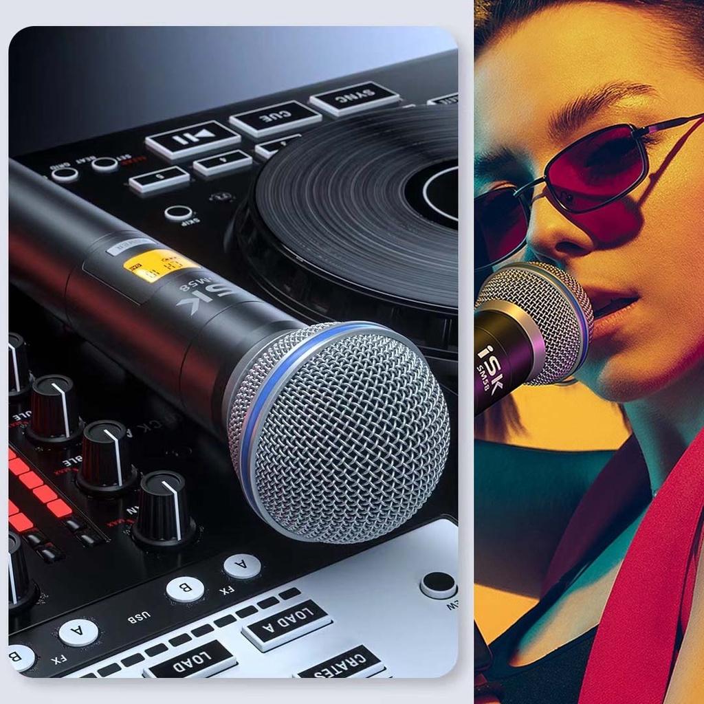 Mic thu âm ISK SM58 Cầm Tay - Micro Không Dây Màu Đen BLX24CN/SM58 Dùng Cho Sound Card, Âm ly, Vang, Mixer, Loa