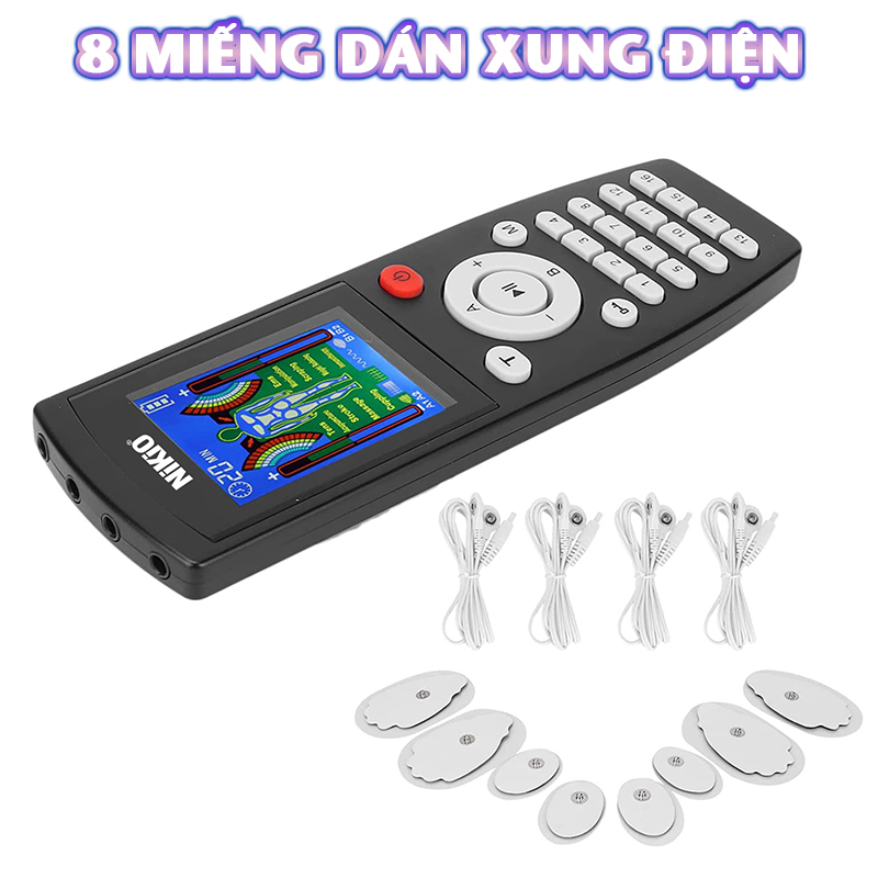 Máy massage xung điện Nikio NK-103A - 4 kênh, 8 miếng dán, 16 chế độ, 20 cường độ tùy chỉnh