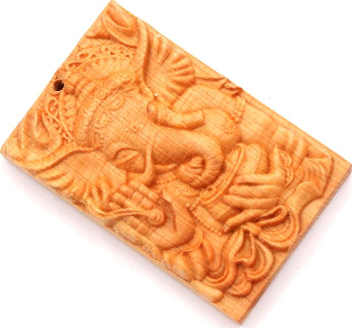 Mặt gỗ hoàng đàn khắc hình thần Ganesha MG97