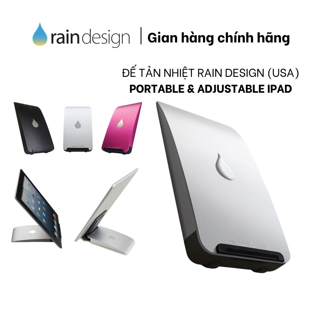 ĐẾ TẢN NHIỆT RAIN DESIGN PORTABLE &amp; ADJUSTABLE CHO IPAD SILVER – RD-10040 - Hàng Chính Hãng USA