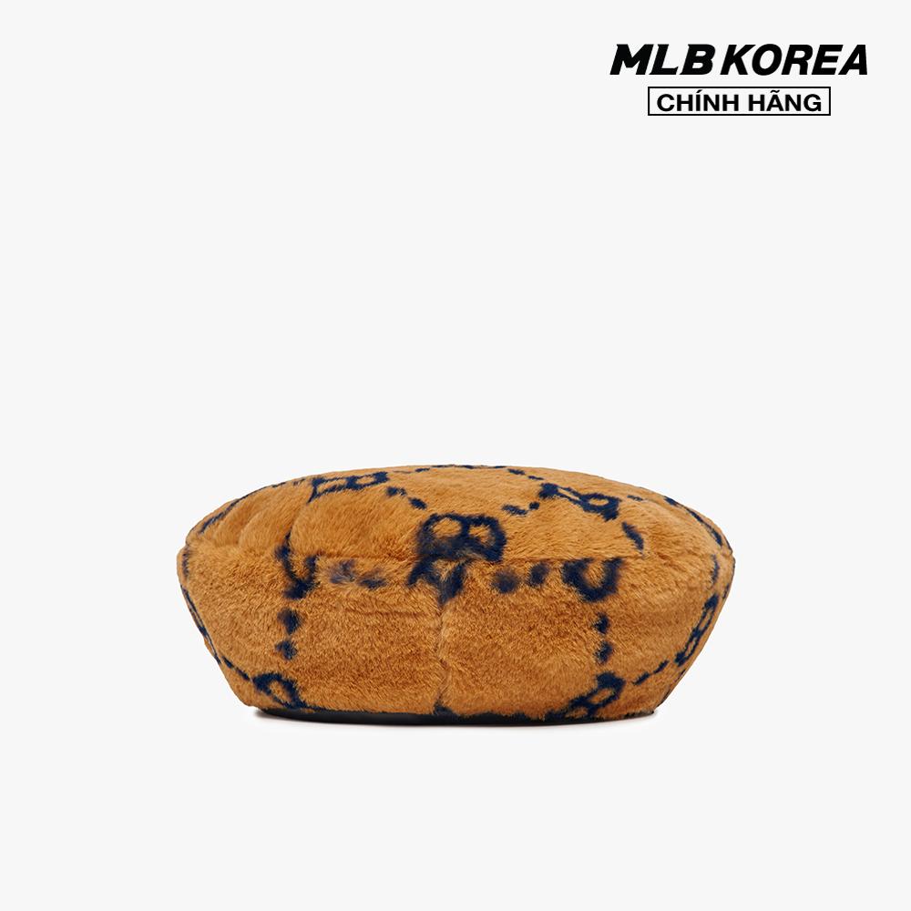 MLB - Nón beret lông in họa tiết monogram thời trang 3ACB