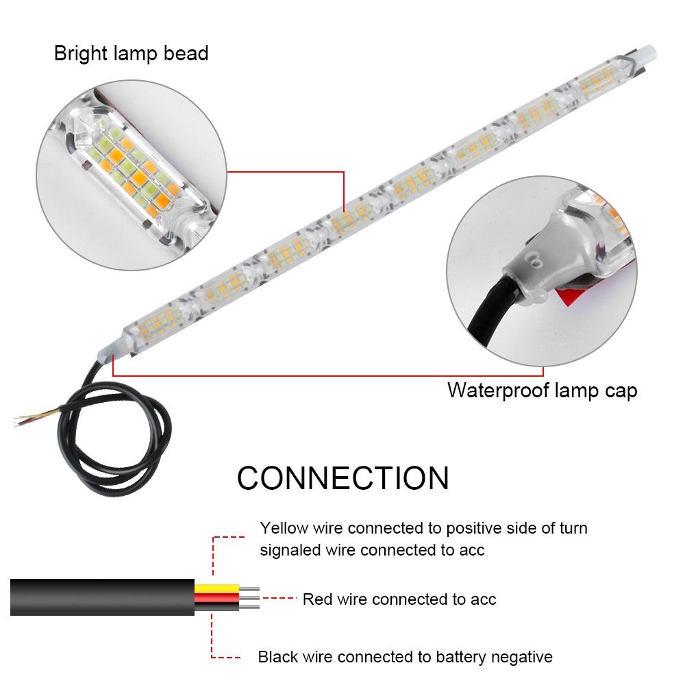 Bộ 2 Dải Đèn Led Tín Hiệu DRL 12V Siêu Sáng Cho Xe Hơi