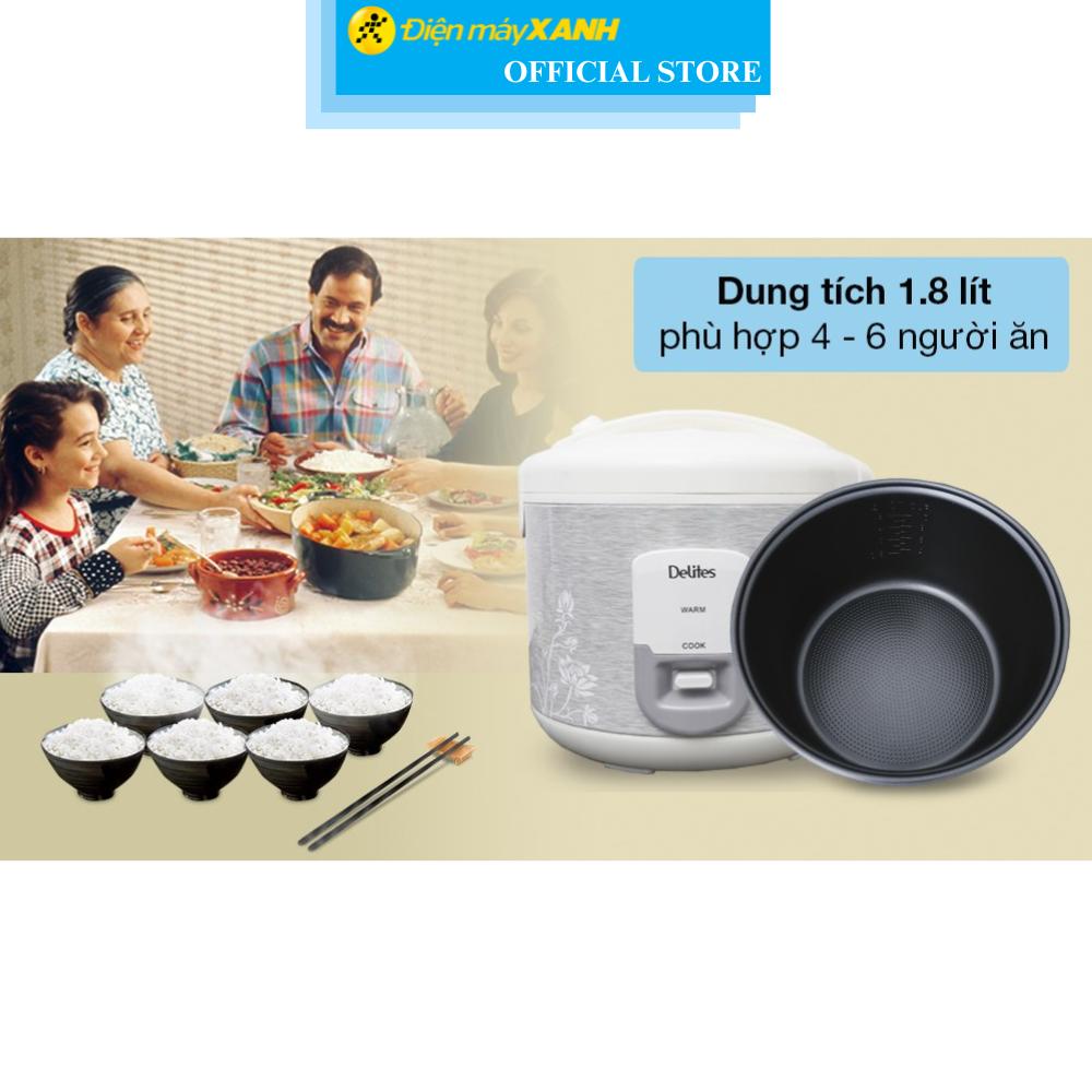 Nồi cơm nắp gài Delites 1.8 lít NCG1805 Hàng Chính Hãng
