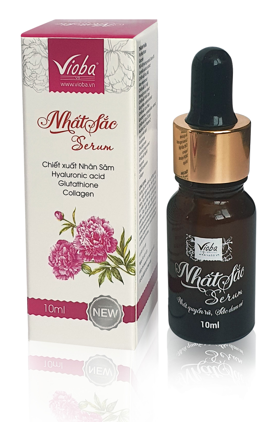 [2 chai ] Mặt nạ - Serum: Bổ sung thành phần mới Nhân Sâm, Cam Thảo, Giảo Cổ Lam, Collagen, Hyaluronic Acid,.. Giảm mụn, mờ thâm,nám, tàn nhang, se khít lỗ chân lông, dưỡng sáng da, ngăn ngừa lão hóa da sớm. Sản phẩm của Vioba x10ml.