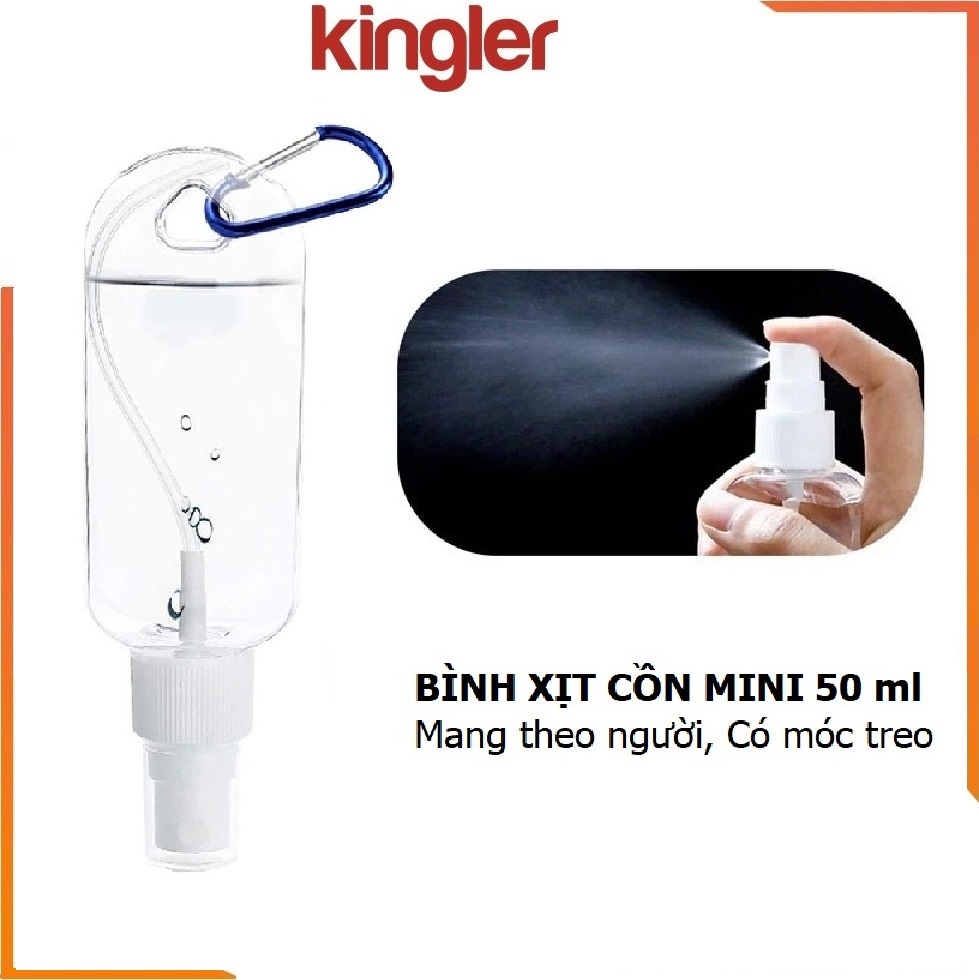 Chai Xịt Cồn Sát Khuẩn Tay 50 ml, Nhỏ Gọn Dễ Mang Theo, Tiện Dụng Trong Gia Đình Chai Rỗng Đổ Cồn. Kingler 7142