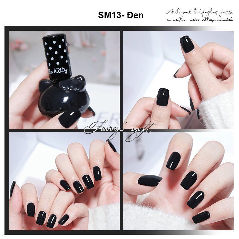 Sơn nail bóng, sơn móng tay gel nhanh khô lọ hình mèo Hello Kitty SM13