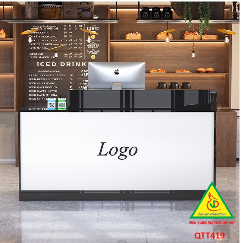 QUẦY LỄ TÂN, QUẦY TIẾP TÂN, QUẦY TÍNH TIỀN, QUẦY THU NGÂN QTT419 - Nội thất lắp ráp Viễn Đông Adv