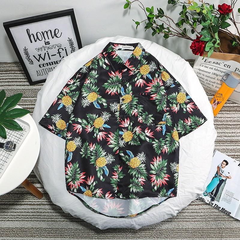 Áo sơ mi ngắn tay họa tiết hoa thời trang cho nữ