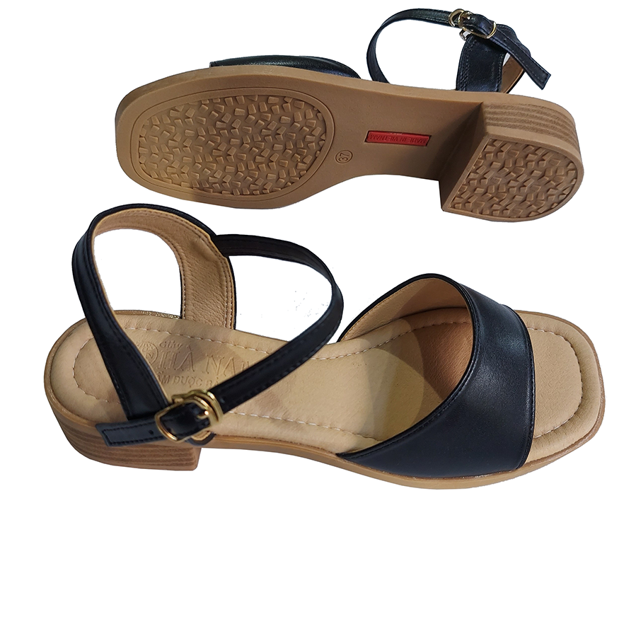 Giày Sandal Nữ Cao Gót TiTi ĐÔ Da Bò Thật Thời Trang Cao Cấp 3cm DNU2178