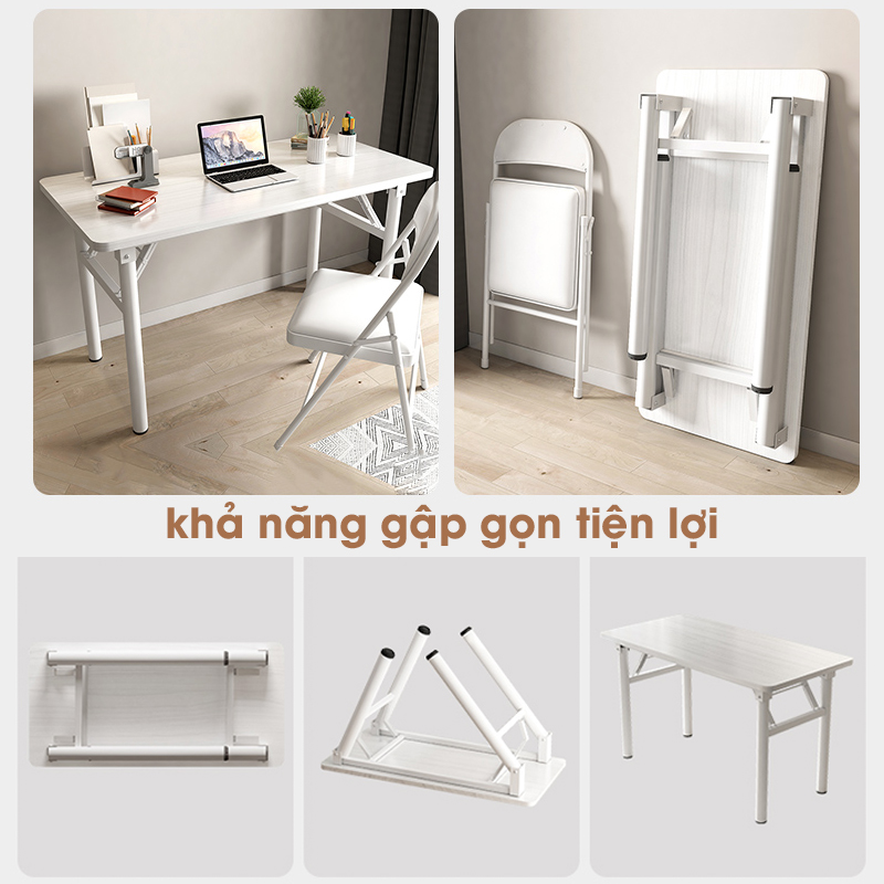 Bàn Làm Việc Đa Năng Bàn Ăn Chất liệu khung sắt phủ sơn tĩnh điện cao cấp, mặt bàn gỗ ép MDF dày 16mm Phủ sơn chống thấm SF2211- 2 màu Đen và Trắng