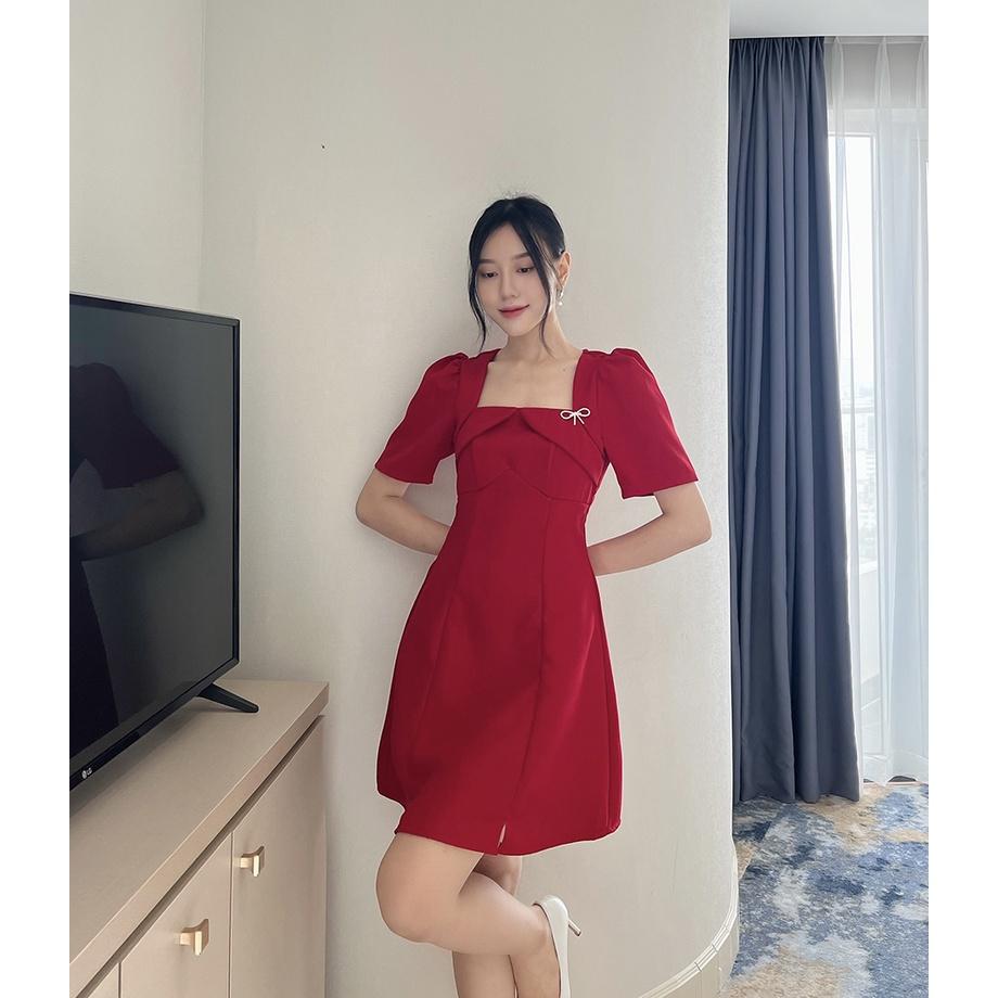 BBSTORE'S Đầm Xòe Ngắn Cổ Vuông Dự Tiệc Sang Trọng -D1300S
