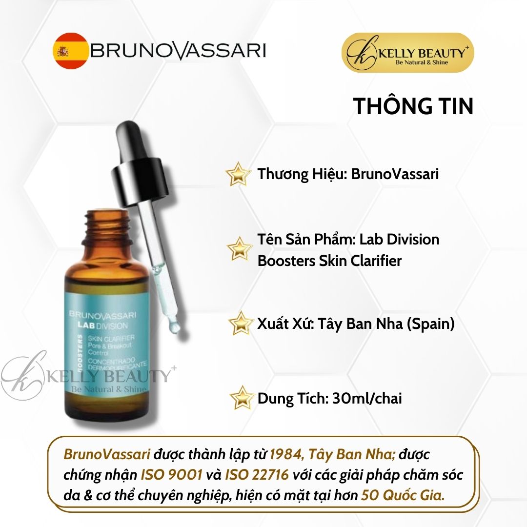 Tinh Chất Kiềm Dầu Ngừa Mụn Lab Division Boosters Skin Clarifier - Bruno Vassari | Kelly Beauty