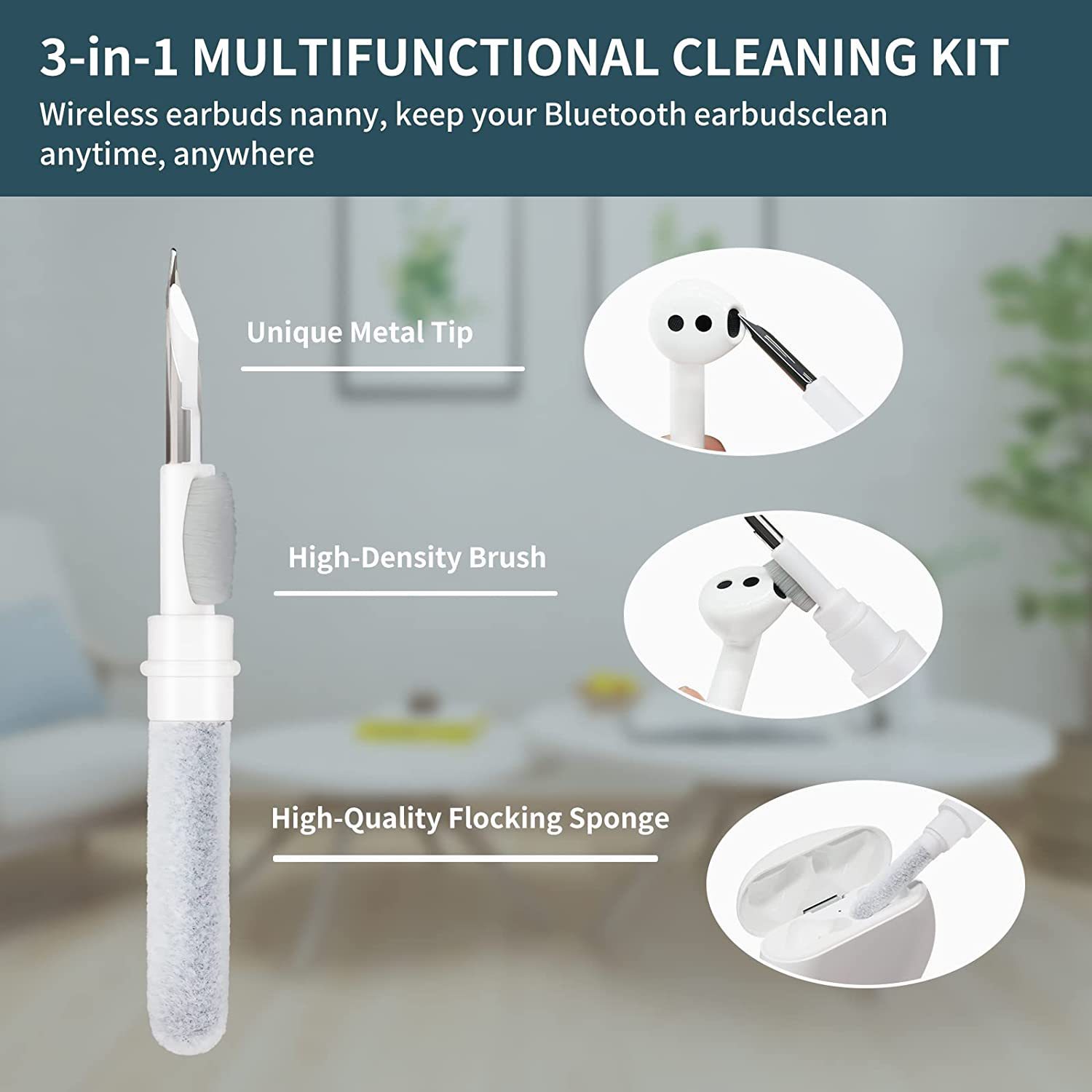 Bộ Dụng Cụ Vệ Sinh Dành Cho Airpods, Vệ Sinh Tai Nghe Không Dây 3 in 1, Siêu Sạch Sẽ, Dễ Dàng Sử Dụng, Mang Đi, KAI.N Clean_ Hàng chính hãng