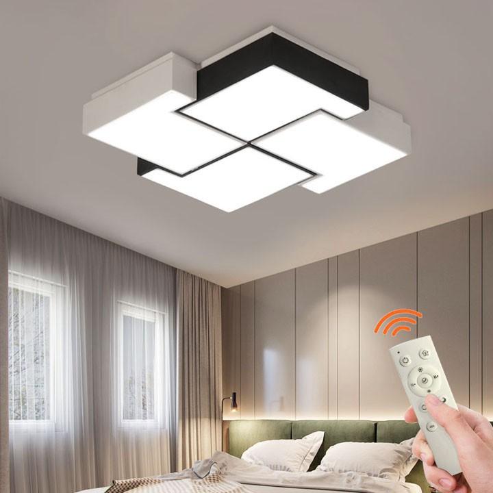 Đèn led ốp trần chữ L trang trí phòng ngủ, phòng khách có điều điều khiển Mẫu đèn led ốp trần phòng ngủ đẹp hiện đại