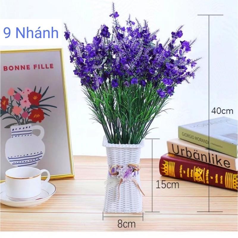 Cành hoa oải hương lavender giả 9 nhánh nhân tạo Hoa giả cao cấp để bàn trang trí phòng khách đẹp H06