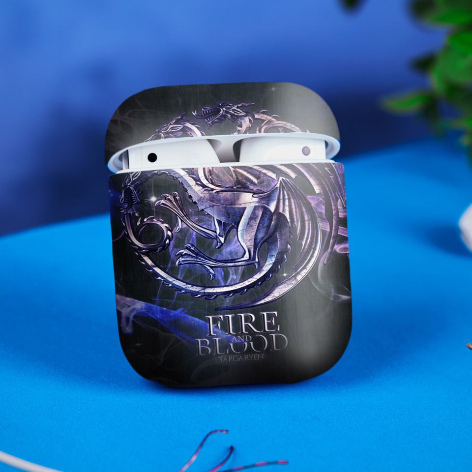 Miếng dán skin chống bẩn cho tai nghe AirPods in hình Game Of Throne - 1014 (bản không dây 1 và 2)