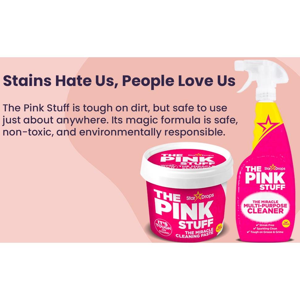 CHAI XỊT DẠNG BỌT TẨY VẾT BẨN QUẦN ÁO - THẢM - RÈM Stardrops - The Pink Stuff - Laundry Oxi Stain Remover