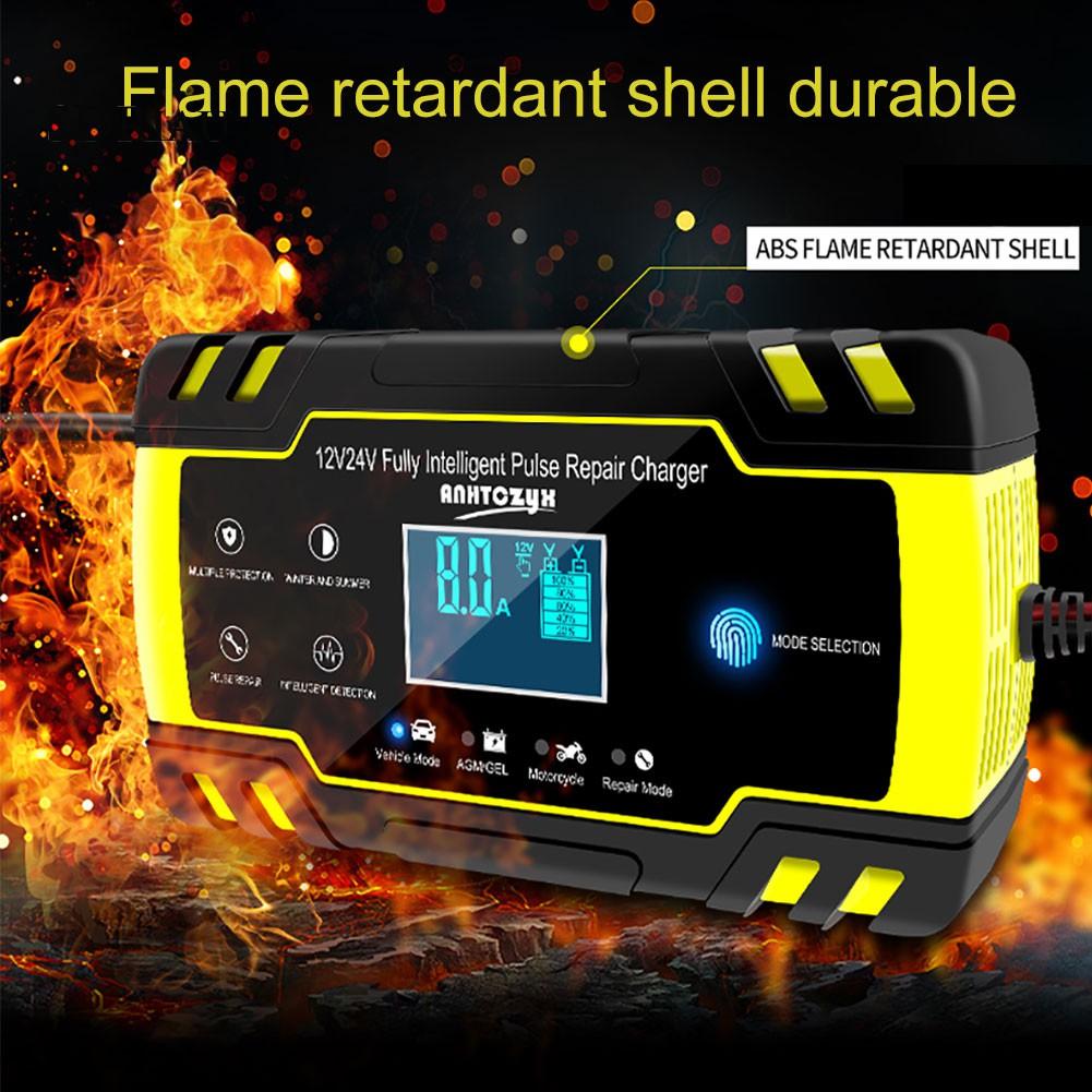 Bộ Sạc Pin Dự Phòng Lcd 8a Chuyên Dụng Cho Xe Hơi / Xe Máy