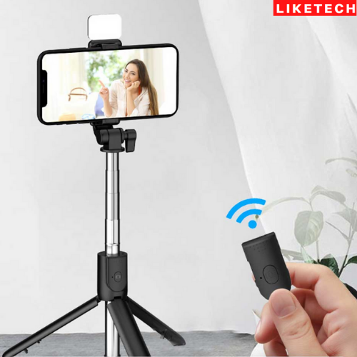 Gậy chụp ảnh selfie có tích hợp đèn Led, tripod hỗ trợ livestream, học online, quay tiktok vlog, xoay 360 độ dành cho các dòng điện thoại thông minh