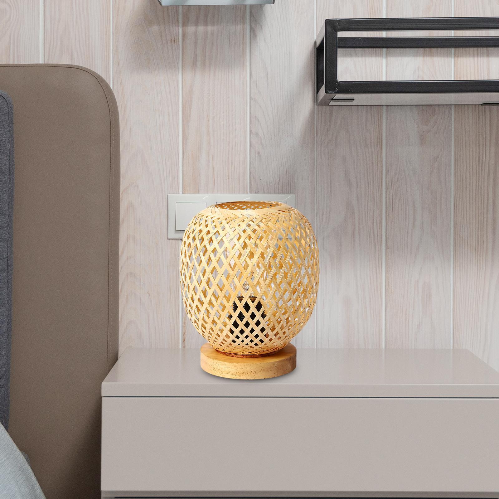 Rattan Table Lamps Desk Lamp Fittings Japanese Style for Office Bedroom Home