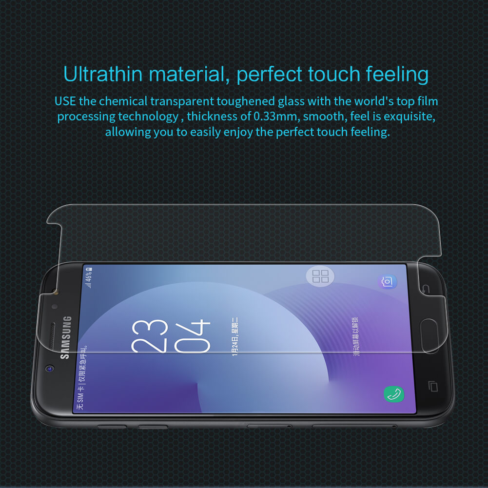 Miếng dán kính cường lực dành cho Samsung Galaxy J7 Pro hiệu HOTCASE HBO - hàng nhập khẩu