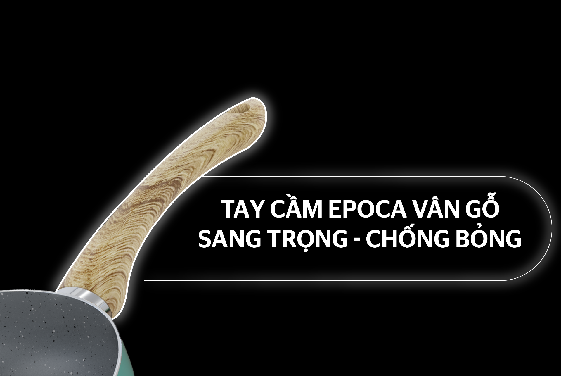 Chảo Sâu Chống Dính Vân Đá Sunhouse 22cm Clover CL22S - Hàng Chính Hãng