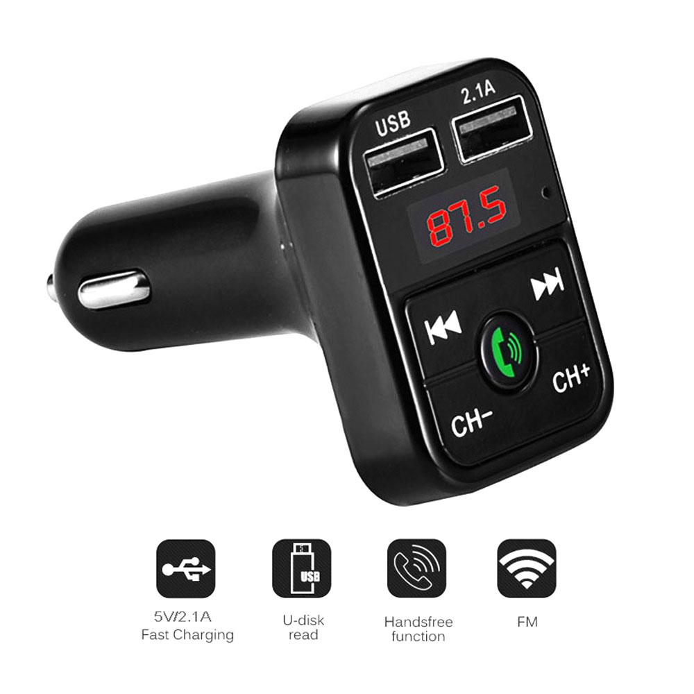 Car MP3 Music Player BT Wireless FM Transmitter Radio Adapter Car Charger with Dual USB Port Support TF Card/U-Disk Play