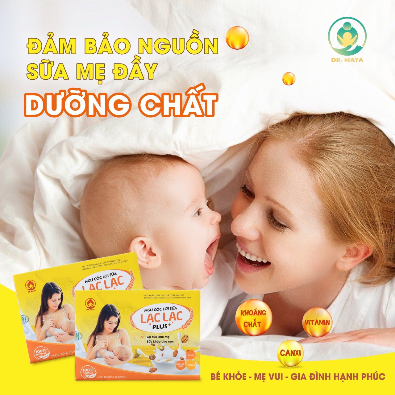 Ngũ cốc lợi sữa Lạc Lạc Plus mới cao cấp 39 loại hạt giúp mẹ bổ sung vitamin và khoáng chất, canxi giúp xương chắc khỏe 600g (hộp 30 gói)