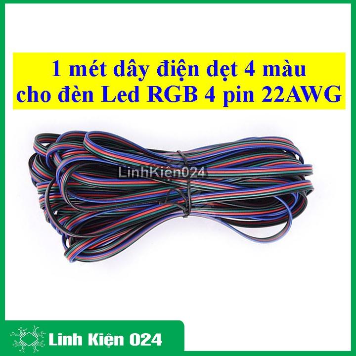 Dây Điện Dẹt 4 Màu Khác Nhau Cho Đèn LED RGB 4 pin 22AWG