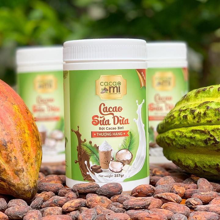 Bột ca cao sữa dừa CacaoMi - Chuyên pha chế trà sữa, milo dầm, thức uống sô cô la cacao thơm ngon tiện lợi hộp 357g