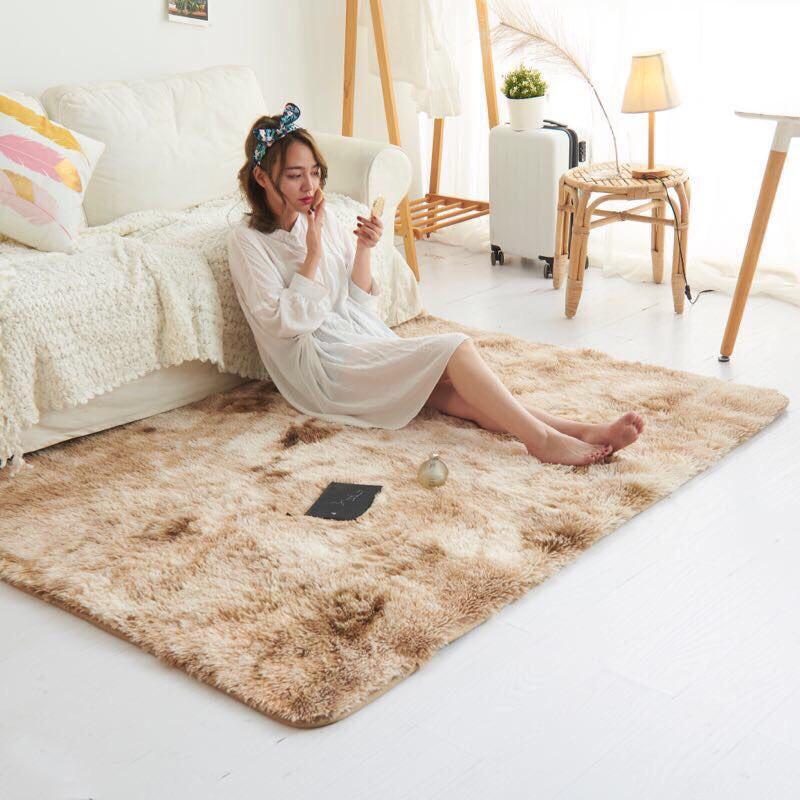 Thảm trải sàn  lông xù phong cách Hàn Quốc siêu đẹp kích thước 1m6 x 2m