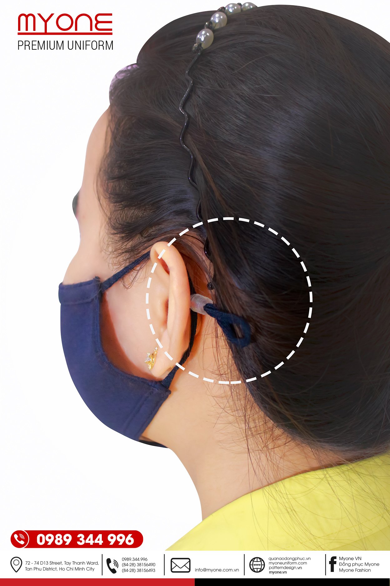 Combo 5 khẩu trang kháng khuẩn và chống bụi mịn 3 lớp MYONE_KT12007B