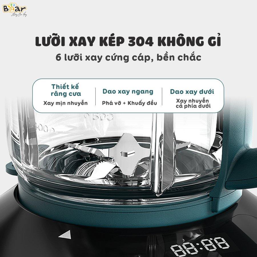 Máy Làm Sữa Hạt Bear PBJ-B06W1  Đa chức năng, cách âm không gây ồn, dùng cho 3-5 người - Hàng nhập khẩu