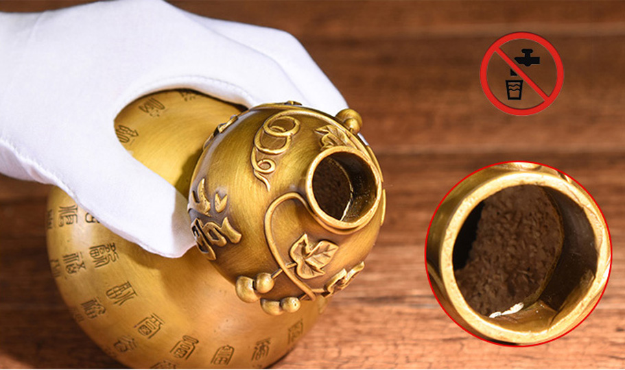 Hồ lô bách phúc bằng đồng thau vật phẩm phong thuỷ Hồng Thắng