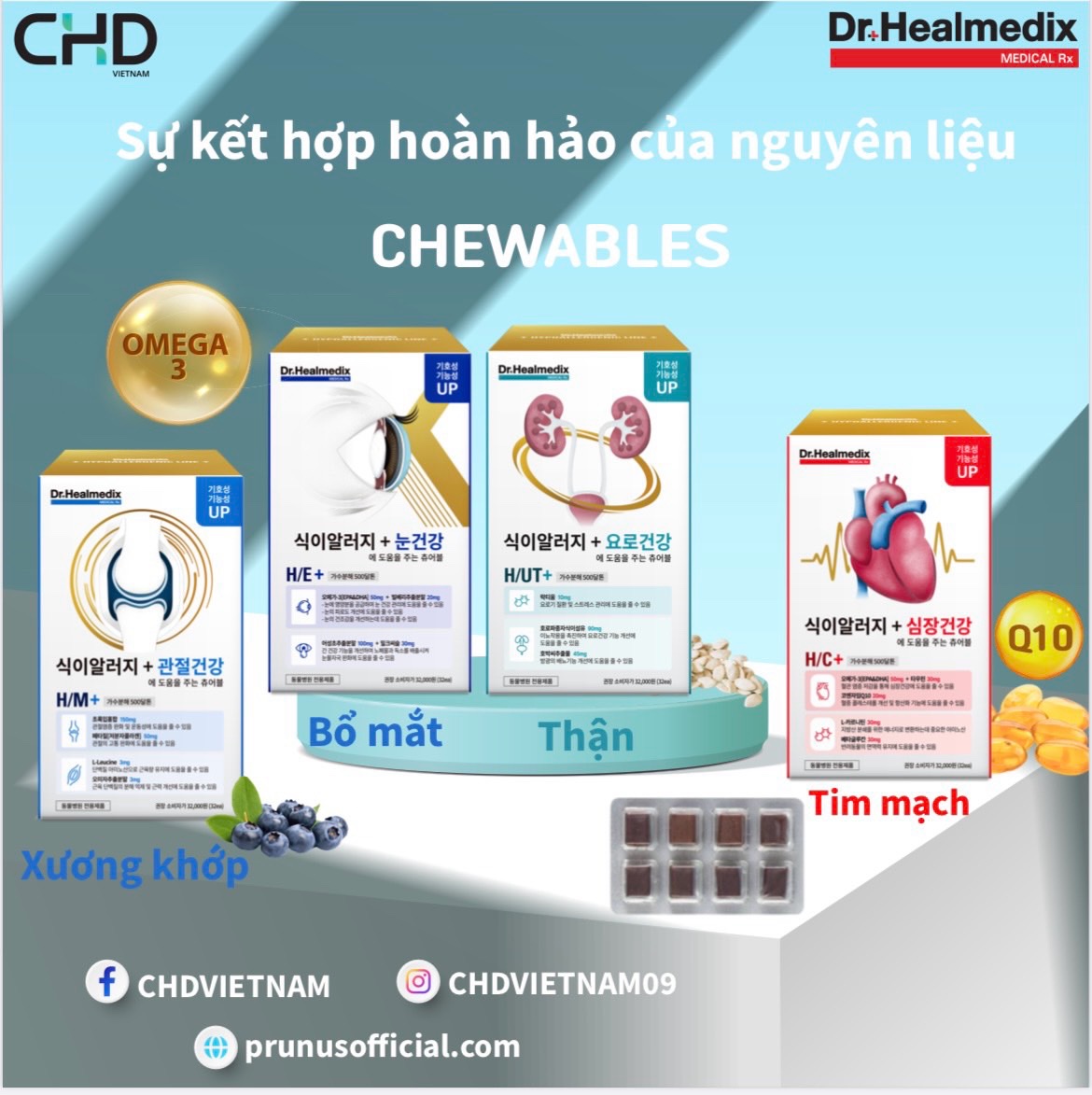 Viên Nhai Hỗ Trợ thận, Tiết Niệu Cho Chó & Mèo Dr.Healmedix Chewable H/UT+